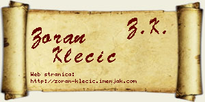 Zoran Klecić vizit kartica